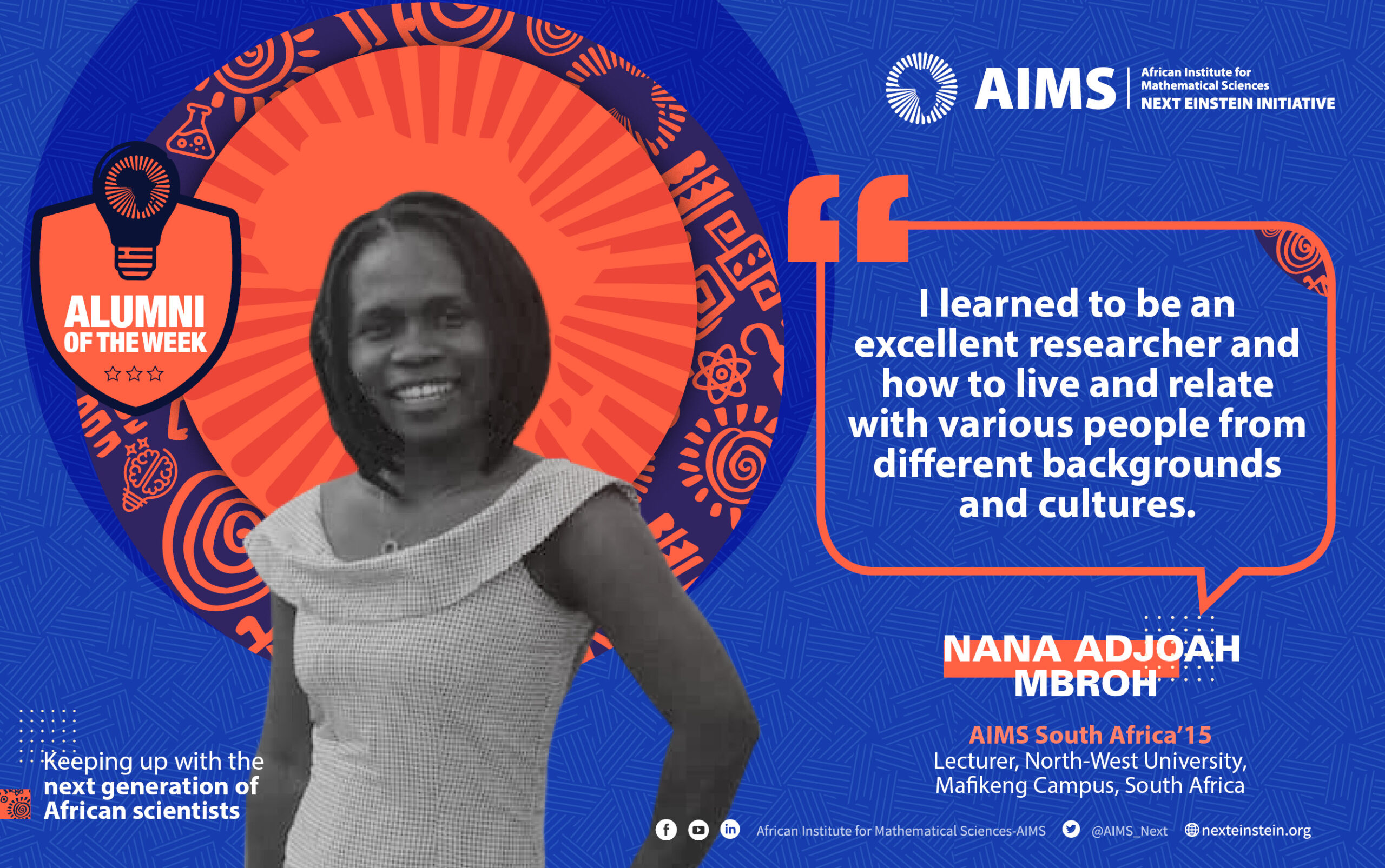 #AlumoftheWeek — Nana Adjoah Mbroh, AIMS South Africa’15