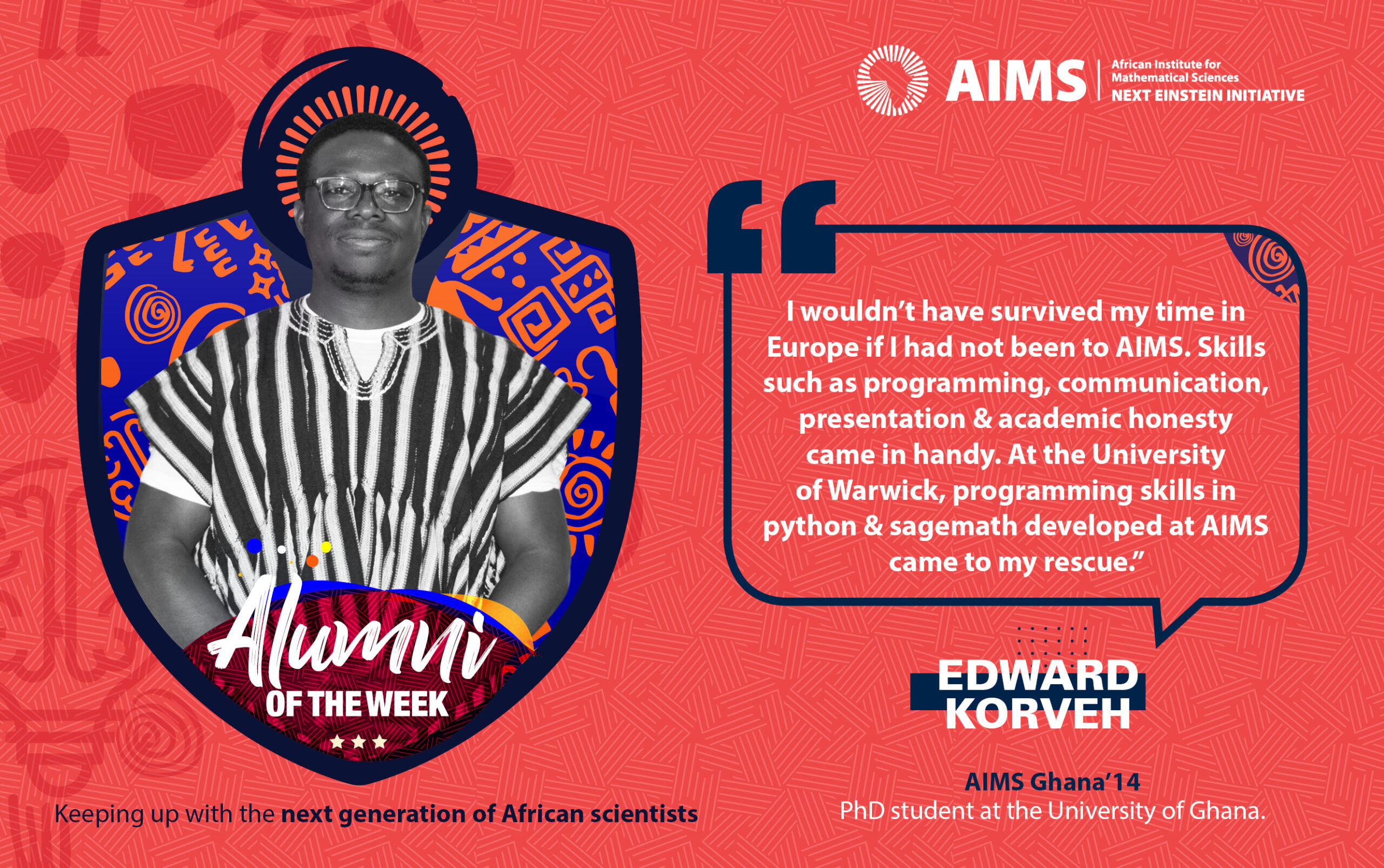 #AlumoftheWeek — Edward Korveh, AIMS Ghana’14