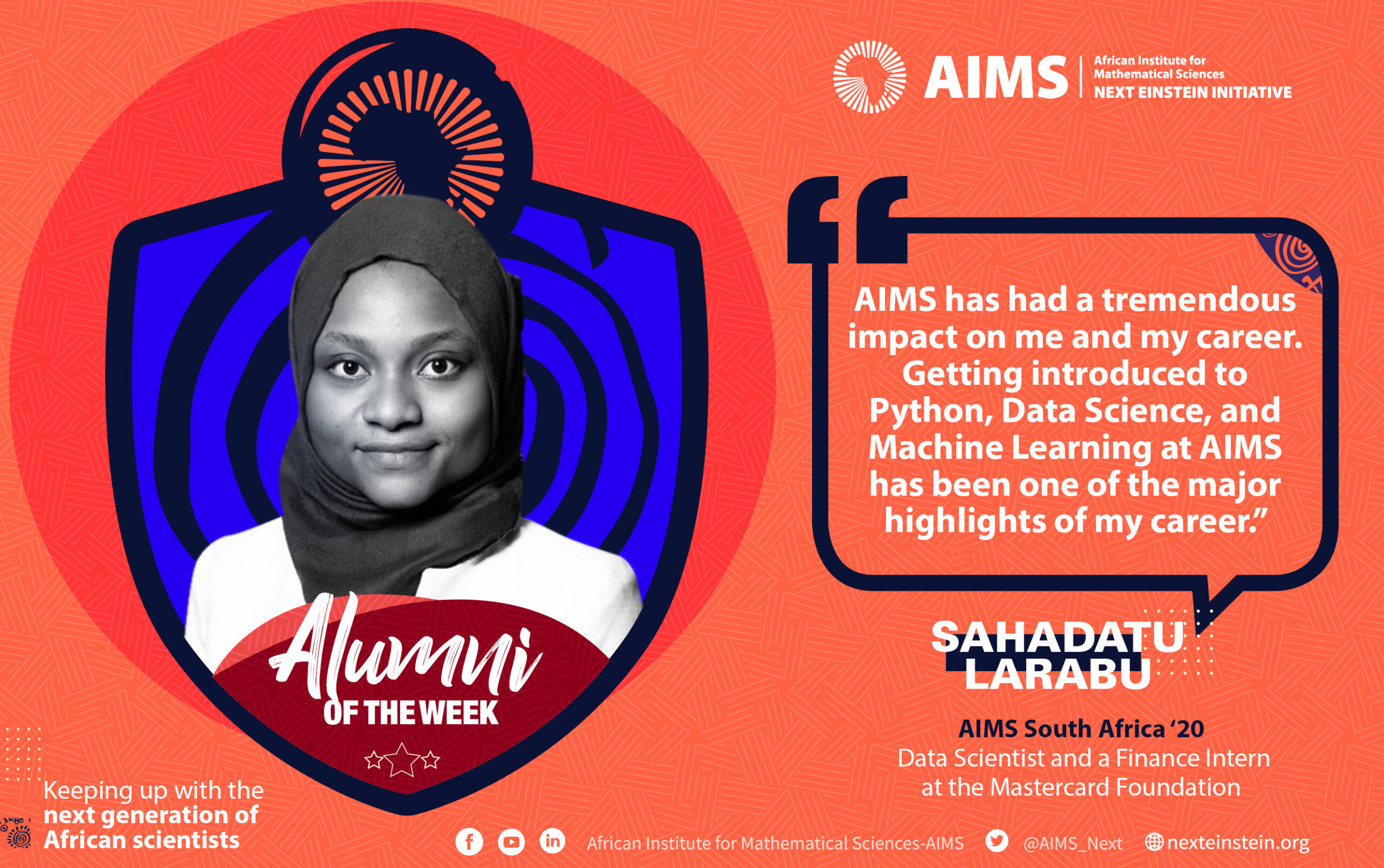#AlumoftheWeek — Sahadatu Larabu, AIMS SA’20